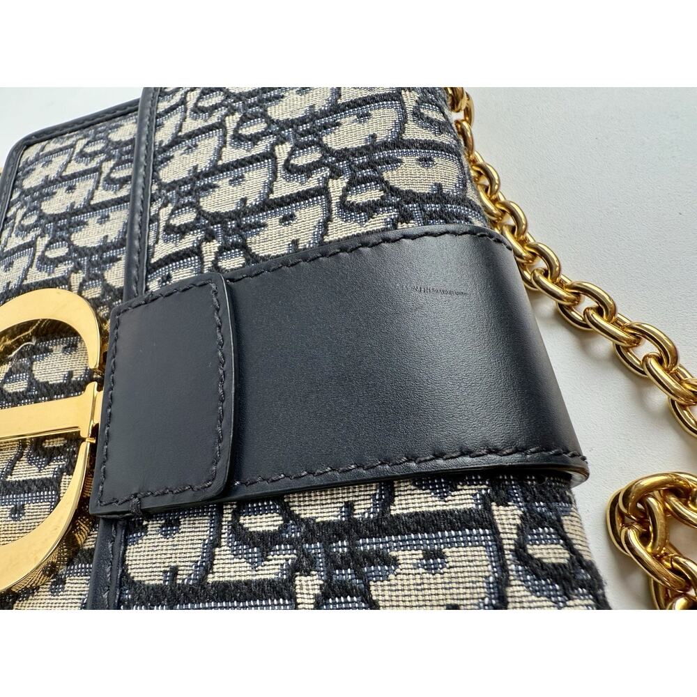Christian Dior 30 Montaigne Chain Flap Bag Oblique Canvas East West - Picture 5 of 13